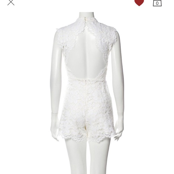 Alexis white lace open back romper - Picture 1 of 4